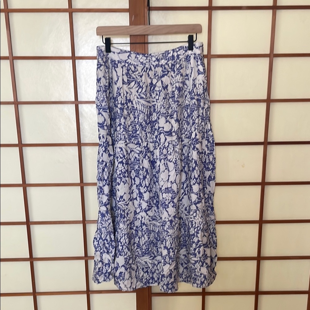 Cynthia Rowley Blue and White Maxi A-line Skirt